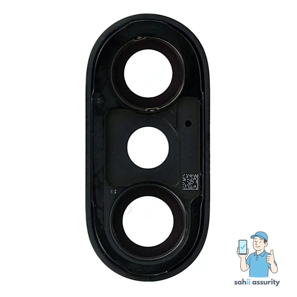 Camera Lens Glass with Frame for Apple iPhone X Black thumbnail